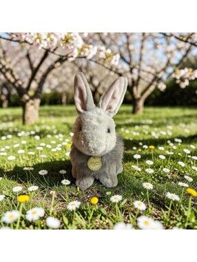 Aurora Miyoni Tots Grey Bunny Rabbit Plush Stuffed Animal Toy 9"H